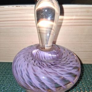 *bogo* Elegant Purple Swirl Glass Perfume Bottle Tim Lazer